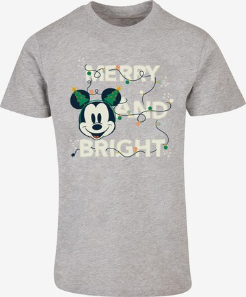 ABSOLUTE CULT T-Shirt 'Mickey Mouse - Merry And Bright' in Grau: predná strana