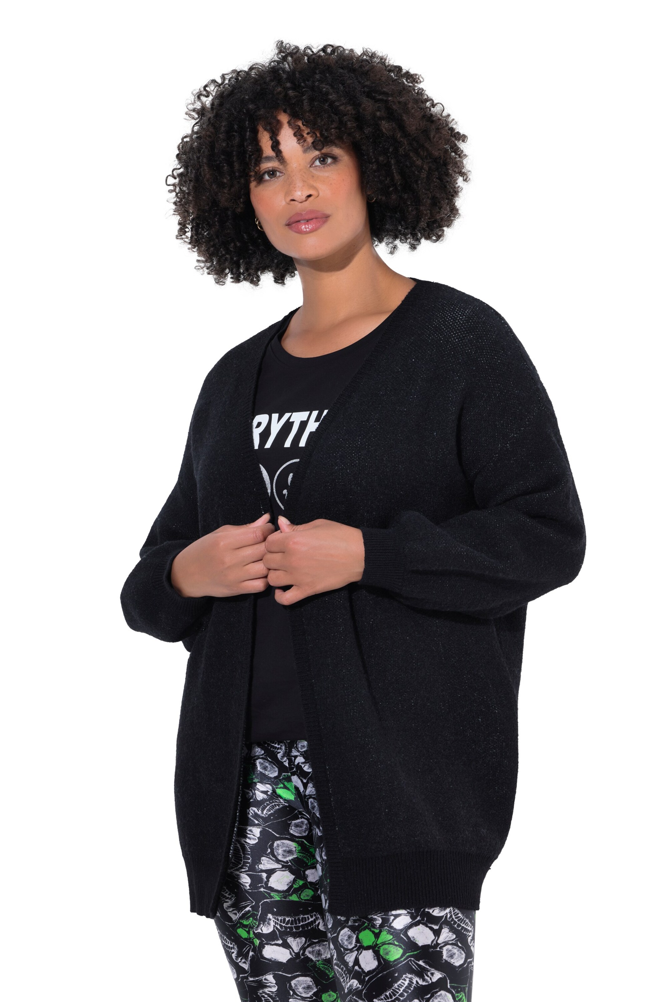 Angel of Style Gebreid vest in Zwart