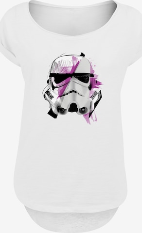 F4NT4STIC T-Shirt 'Star Wars Stormtrooper Command Sketch' in Weiß: Vorderseite