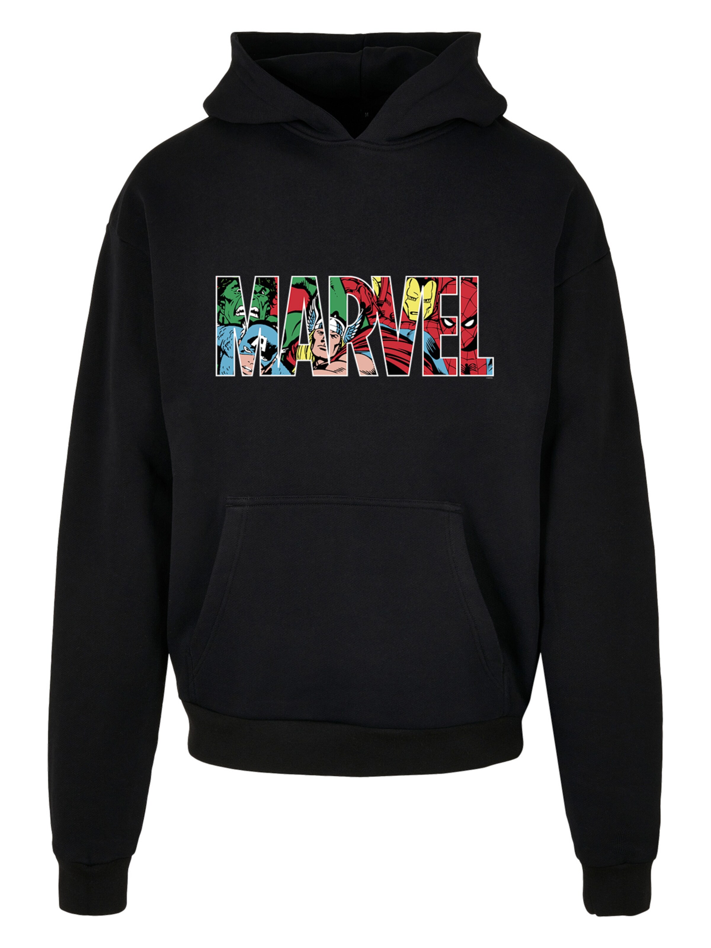 Felpa 'Marvel Avengers Logo Character infill' di F4NT4STIC in nero: frontale