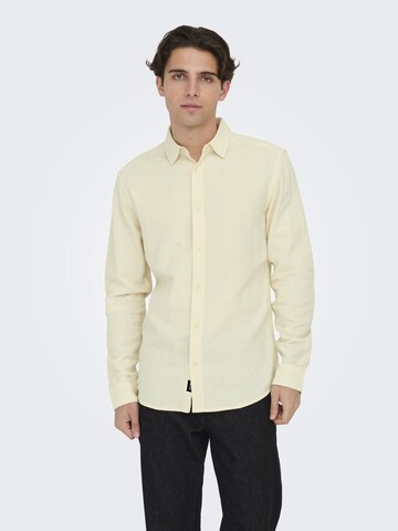 Only & Sons Regular Fit Hemd in Beige: Vorderseite