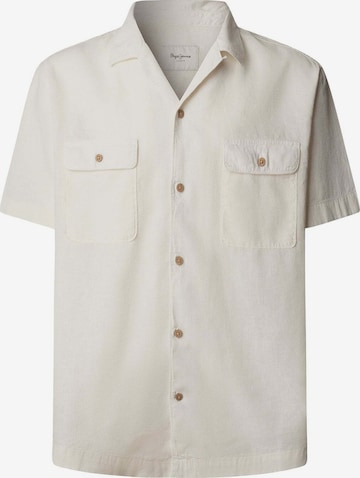 Fit confort Chemise 'Paulo' Pepe Jeans en blanc : devant
