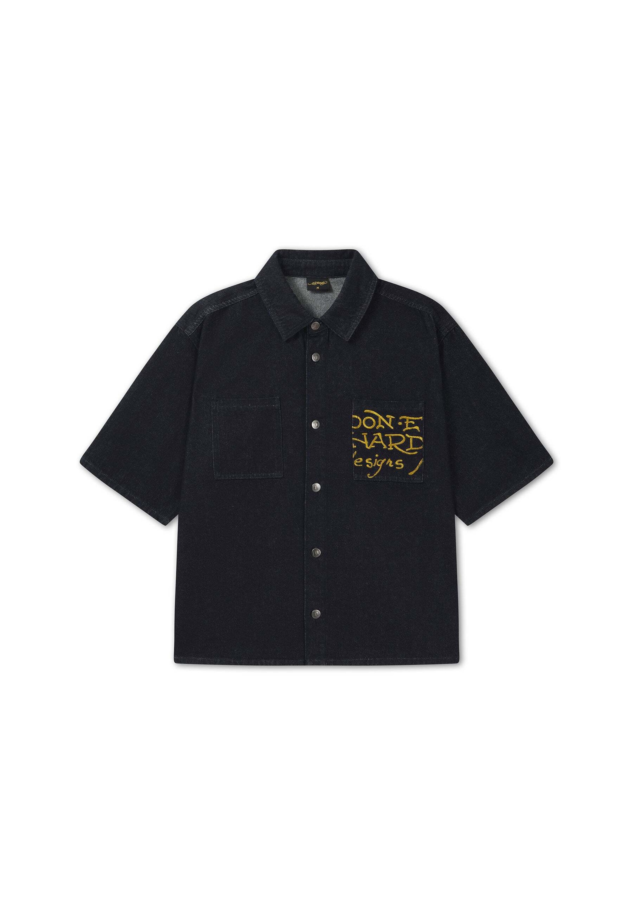 Ed Hardy Тениска в синьо: отпред
