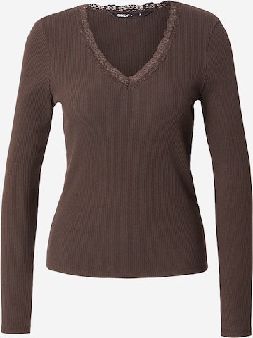 ONLY Tričko 'ONLSARA SHARAI' - Hnedá: predná strana