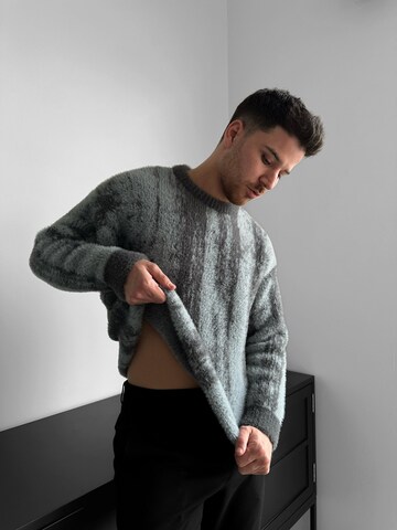 Kleidermafia Pullover 'Oversize Brushstroke Effect Knit Pullover - Anthracite'‌‌ in Grau