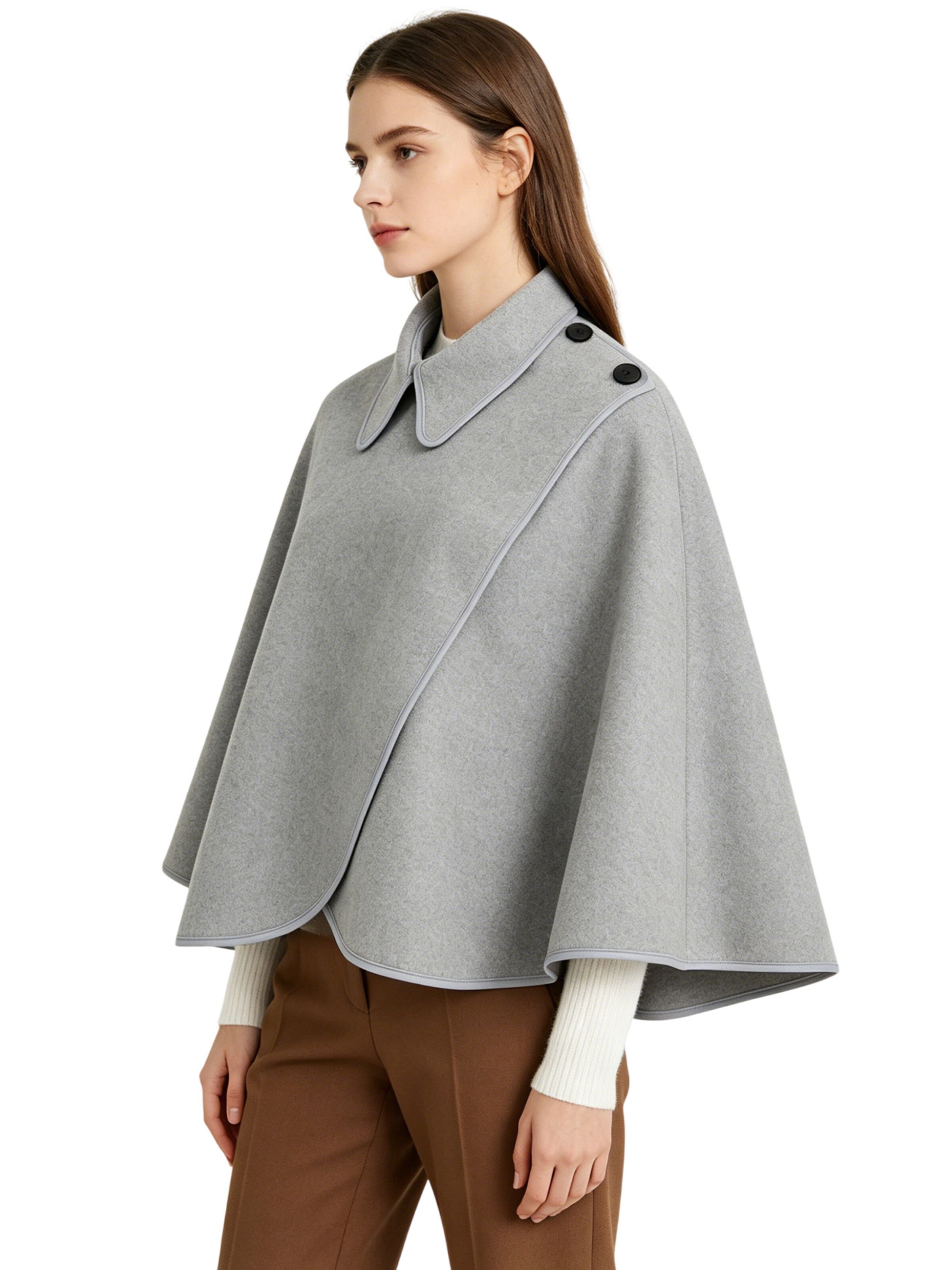 Magicshe Cape 'Elegantes Winter Cape' in Grey
