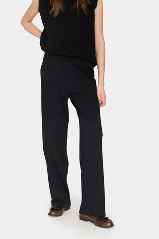 SAINT TROPEZ Regular Trousers 'Mila' in Black: front