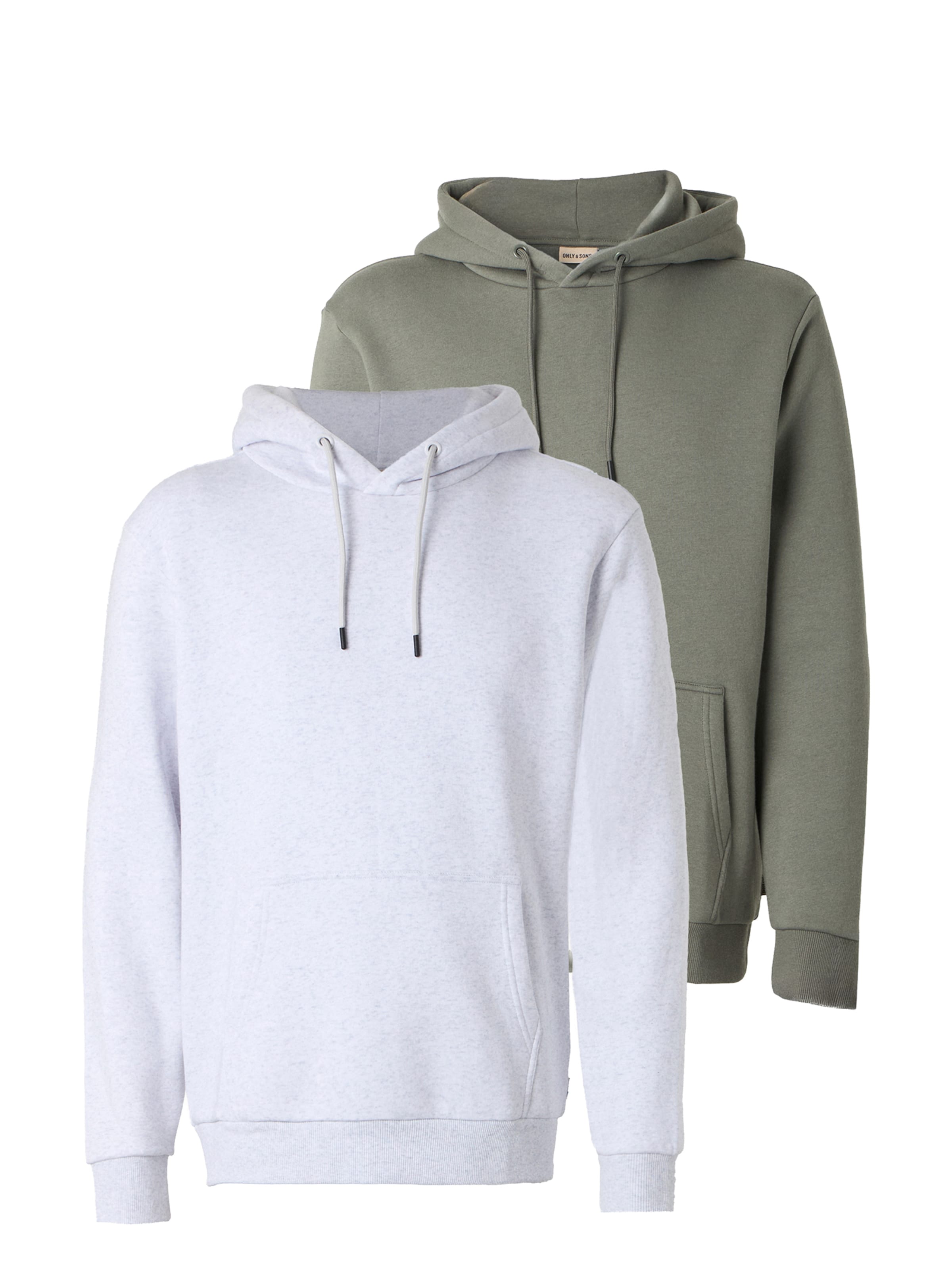 Only & Sons Majica 'ONSCERES' | svetlo siva / večbarvno zelena barva, Prikaz izdelka