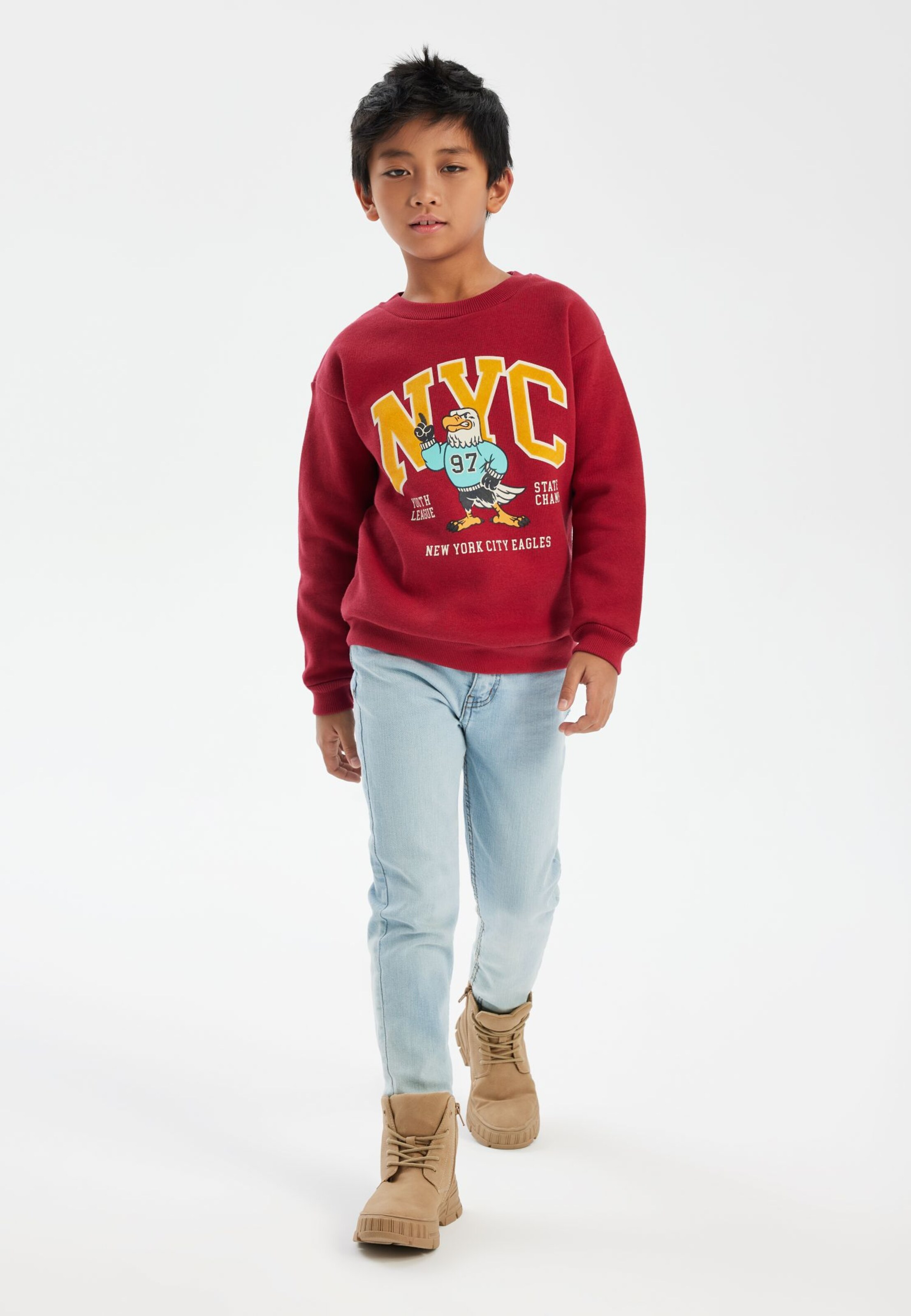 MINOTI Μπλούζα φούτερ σε κόκκινο: μπροστά