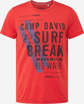 T-Shirt CAMP DAVID en rouge : devant