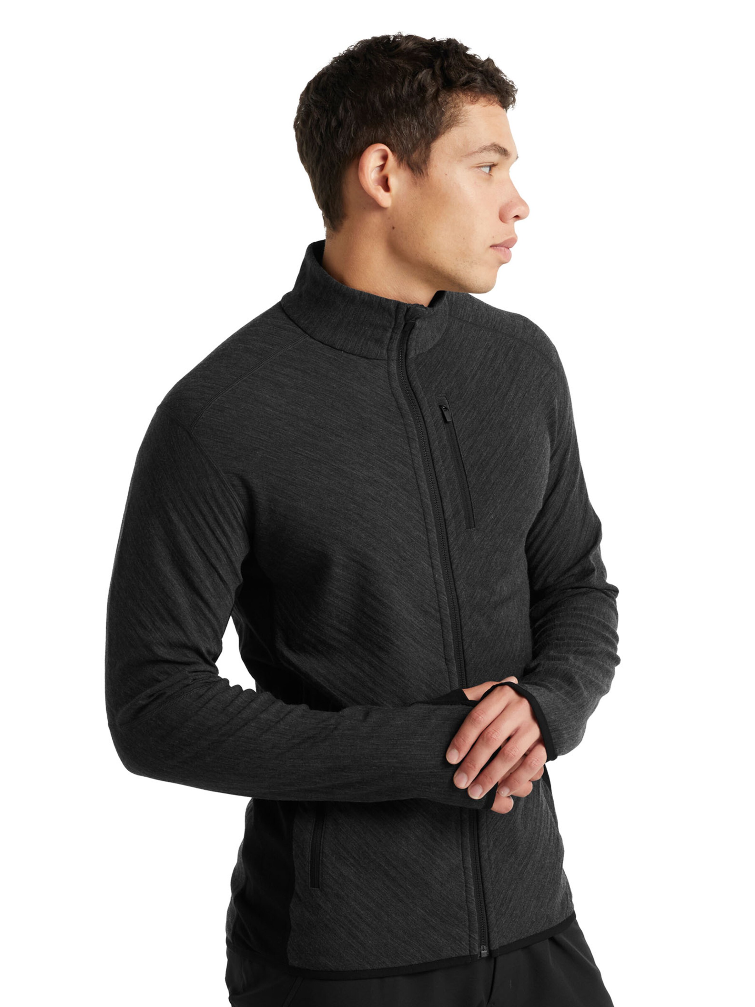 ICEBREAKER Athletic Fleece Jacket 'Descender' in Grey