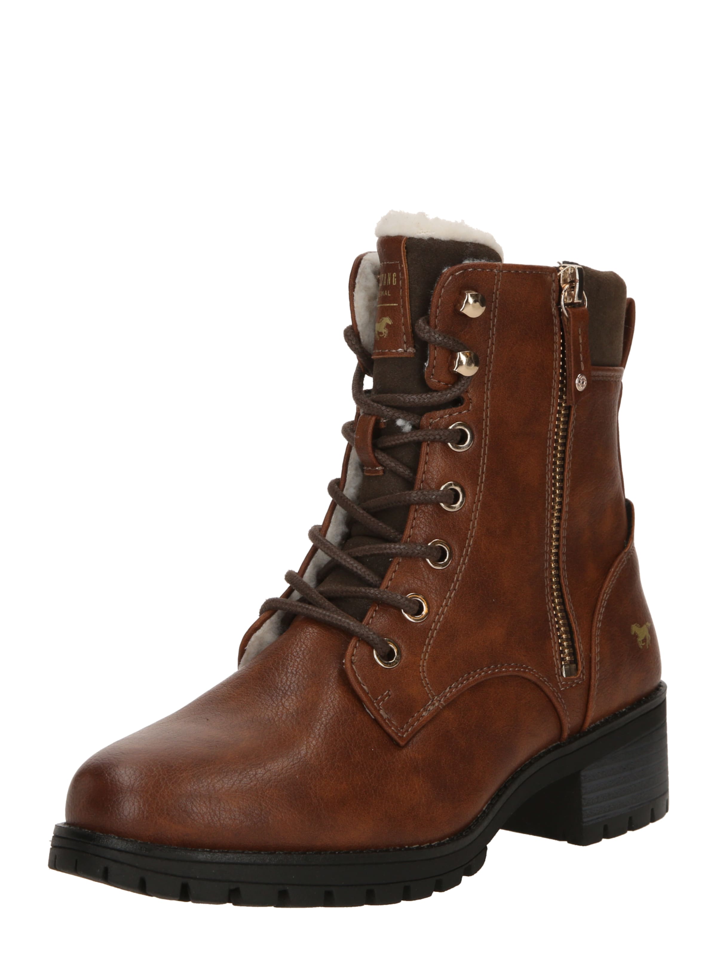 Bottines à lacets MUSTANG en marron : devant