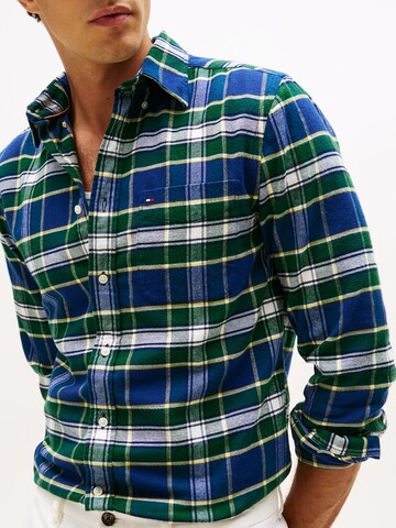 TOMMY HILFIGER Regular Fit Hemd 'Tartan' in Blau