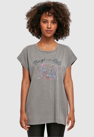 ABSOLUTE CULT Shirt 'Looney Tunes - Bugs and Lola Sketch' in Grey: front