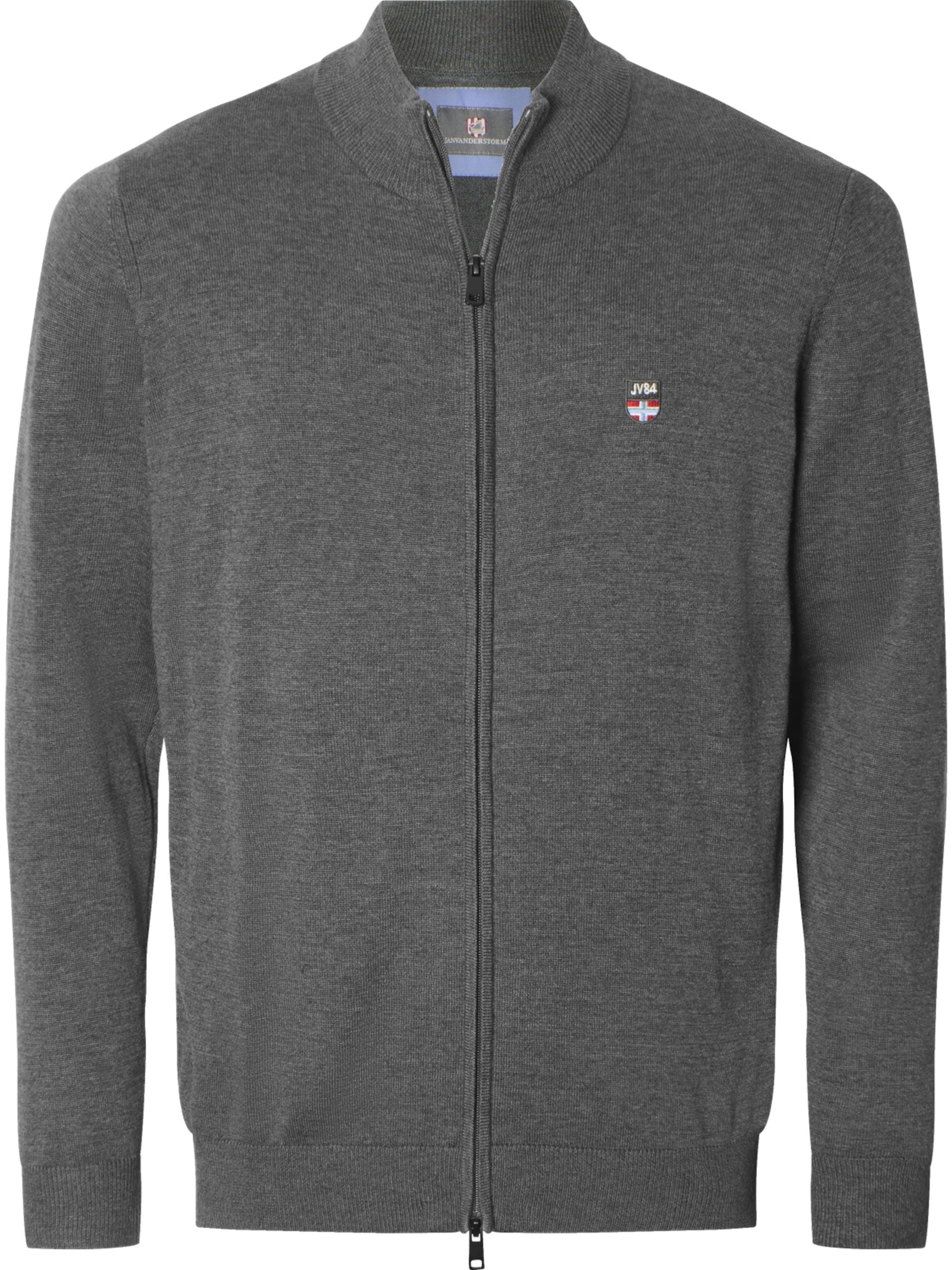 Jan Vanderstorm Strickjacke 'Agner' in Grau: Vorderseite