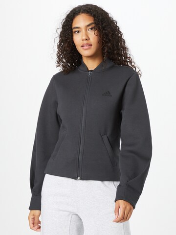 ADIDAS SPORTSWEAR Athletic Zip-Up Hoodie in Grey: front