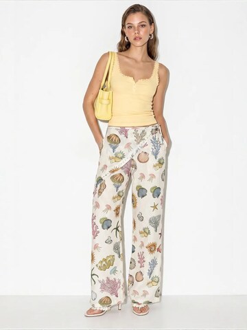 Wide Leg Pantalon Bianco Lucci en mélange de couleurs
