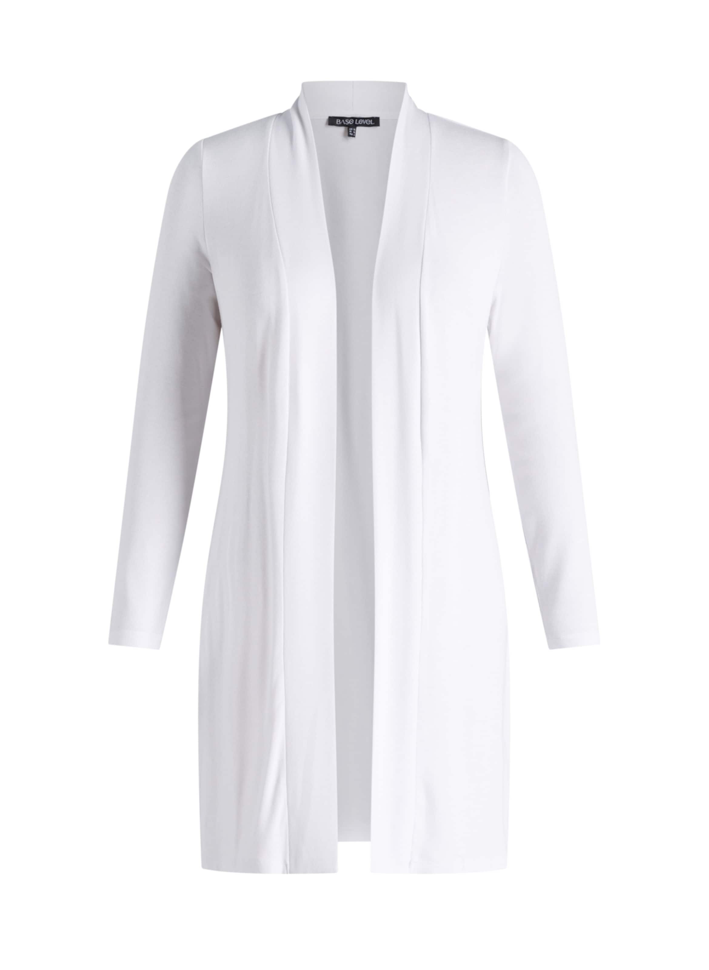BASE LEVEL CURVY Knit Cardigan in White: front