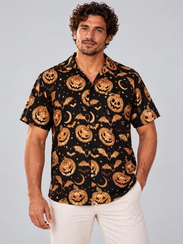 Maglietta 'Helloween Pumpkin Bat' di King Kameha in marrone