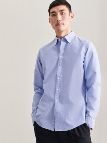 Coupe slim Chemise business SEIDENSTICKER en bleu : devant