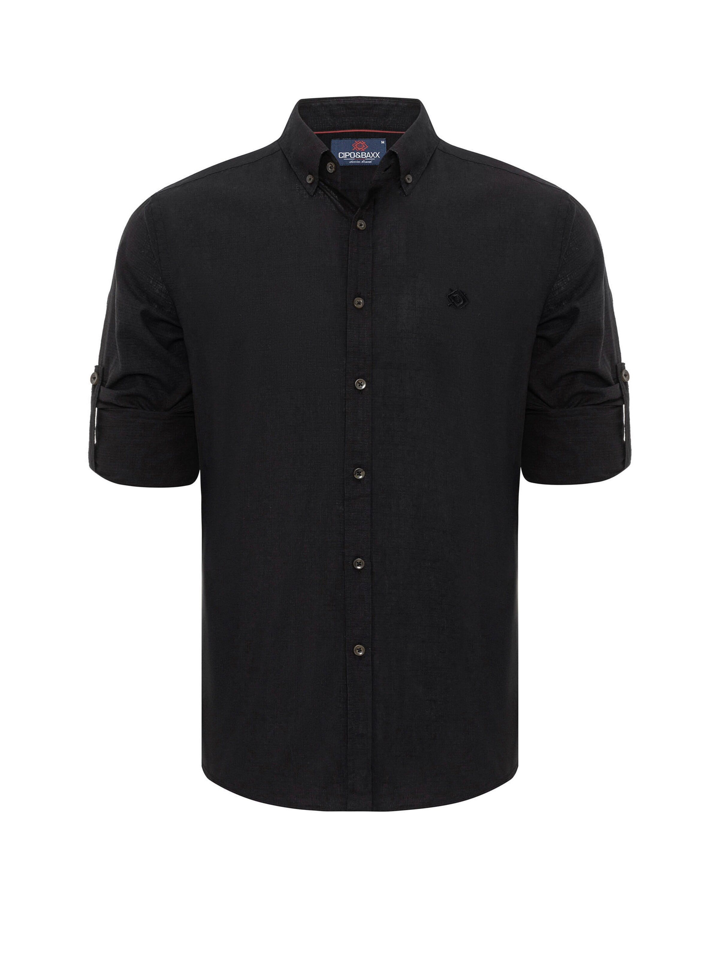 Coupe slim Chemise 'CH199' CIPO & BAXX en noir