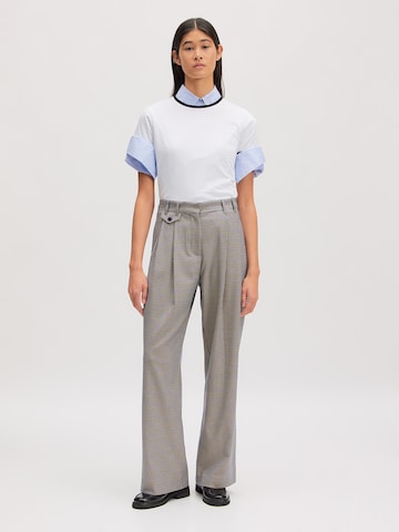 EDITED Zvonové kalhoty Kalhoty se sklady v pase 'Tima' – šedá