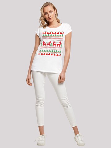T-shirt 'Christmas Reindeers' F4NT4STIC en blanc