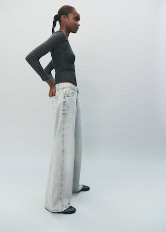 MANGO TEEN Wide leg Jeans 'Costuras' in Grey