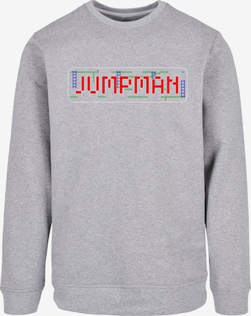 F4NT4STIC Sweatshirt 'Retro Gaming Jumpman' in Grey: front
