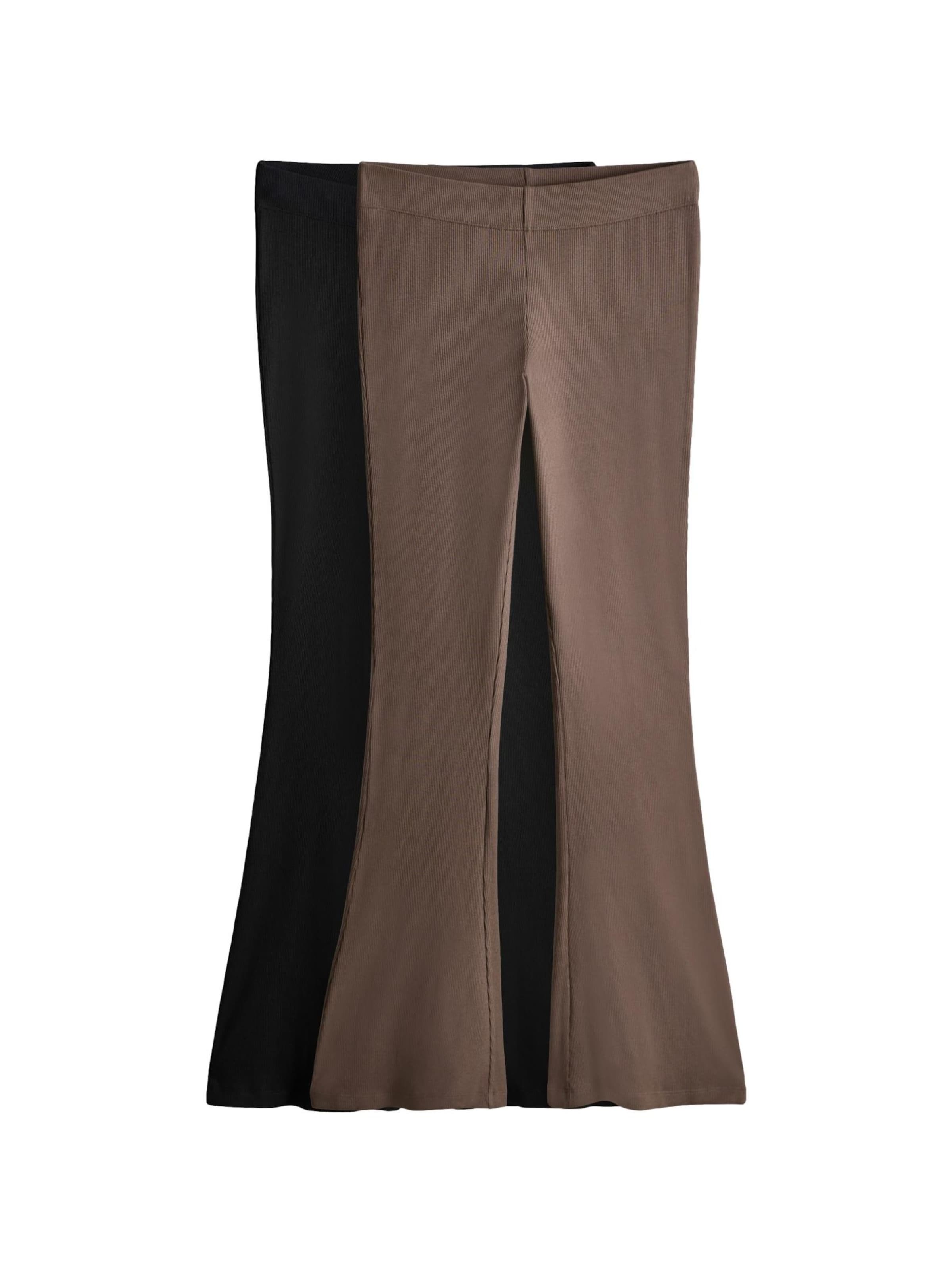 The Set Flared Trousers in Brown: front