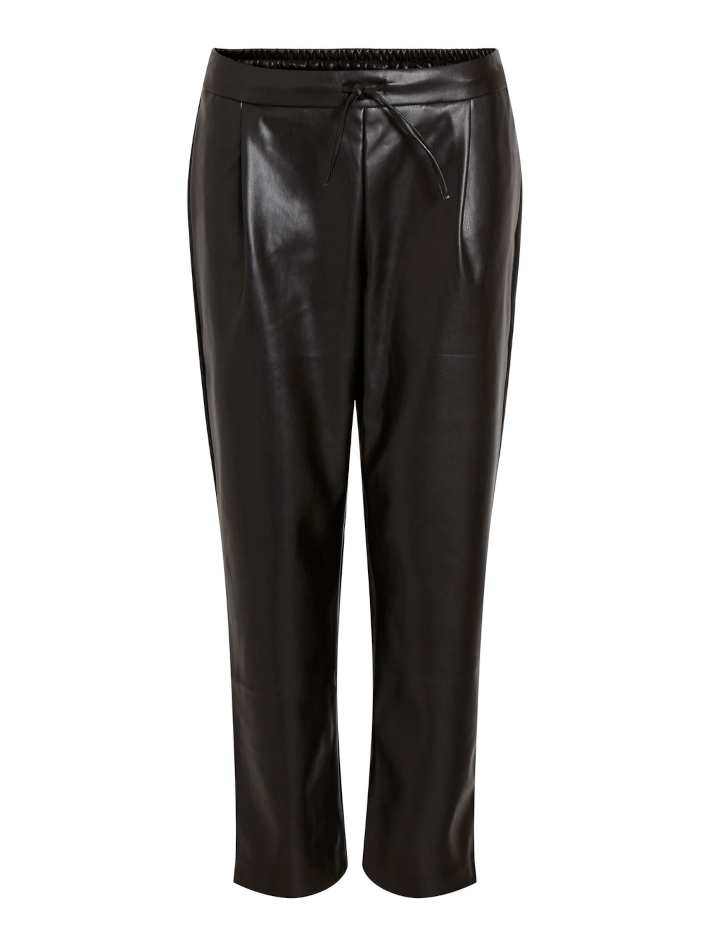 VILA Normální Kalhoty se sklady v pase 'VINille' – černá: přední strana