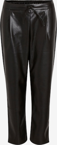 VILA Regular Pleat-Front Pants 'Nille' in Black: front