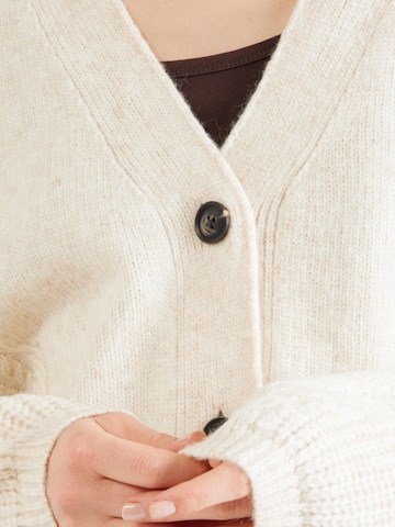 JDY Knit cardigan 'SUSANNA' in Beige