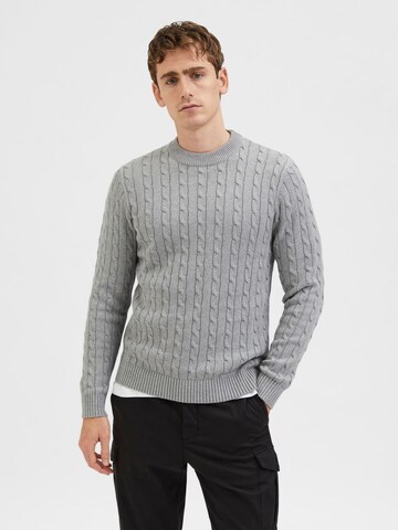 Pull-over SELECTED HOMME en gris : devant