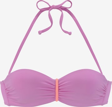 VENICE BEACH - Bandeau Top de biquíni desportivo em roxo: frente