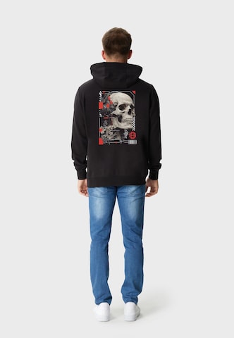 Oldskull Kapuzensweater 'Xtreme futuristic skull headphones graphic' in Schwarz