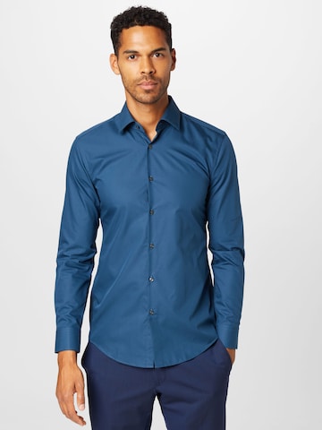 HUGO Slim fit Button Up Shirt 'Jenno' in Blue: front
