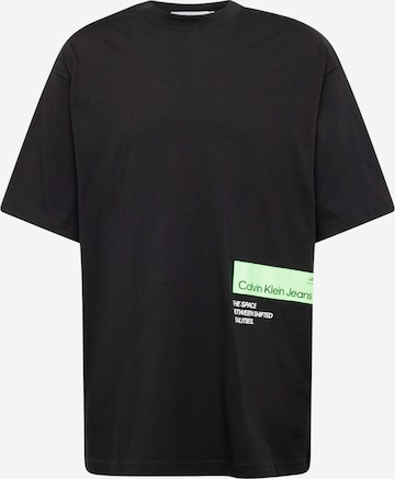 Tricou de la Calvin Klein Jeans pe negru: față