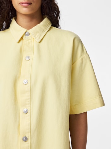 PIECES Shirt Dress 'PCSKY' in Yellow