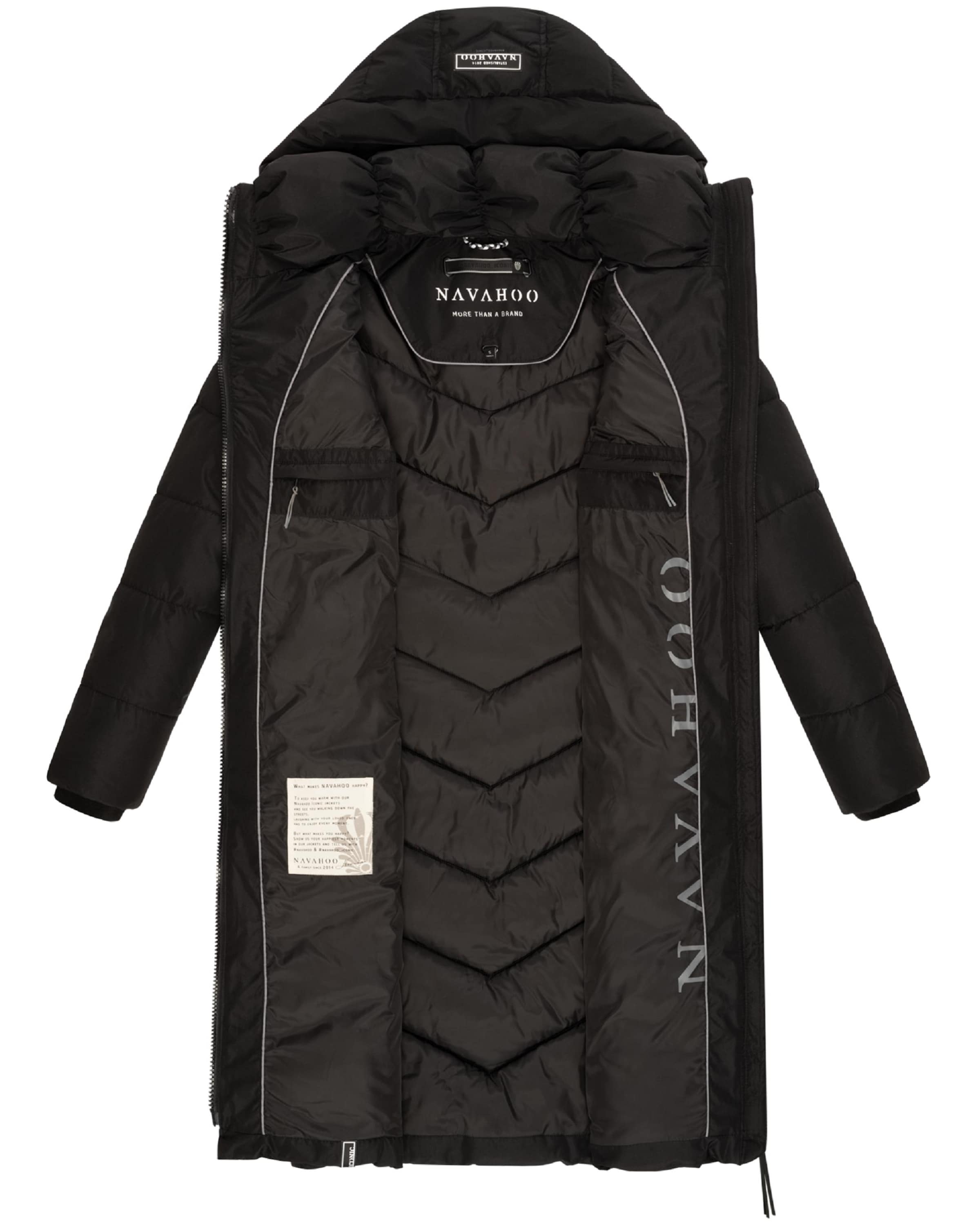 NAVAHOO Talvemantel 'Sahnekatzii XIV', värv must