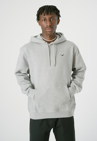 Cleptomanicx Kapuzensweatshirt 'Ligull Boxy' in Grau: Vorderseite