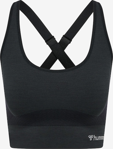 Hummel Bustier Sporttop in Zwart: voorkant