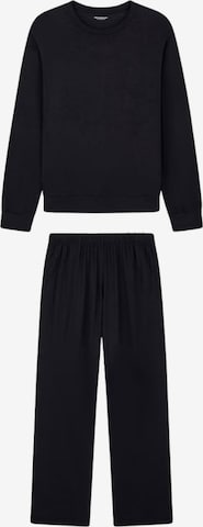 Emporio Armani Long Pajamas 'Tech Wool jersey long pyjamas' in Black: front