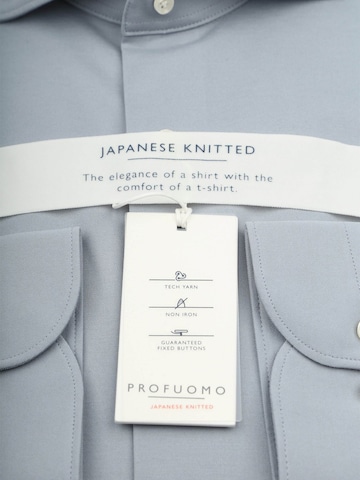Profuomo Slim Fit Hemd 'Japanese Knitted'‌‌ in Blau