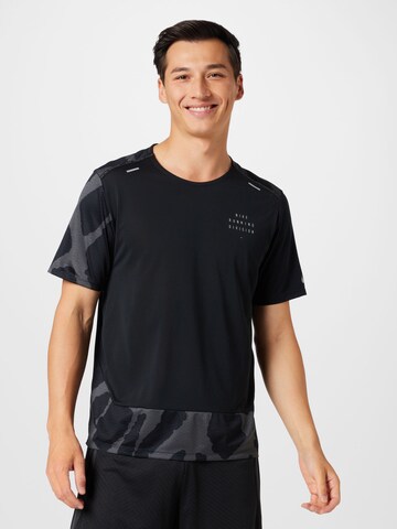 NIKE - Camisa funcionais 'RUN DVN RISE 365' em preto: frente