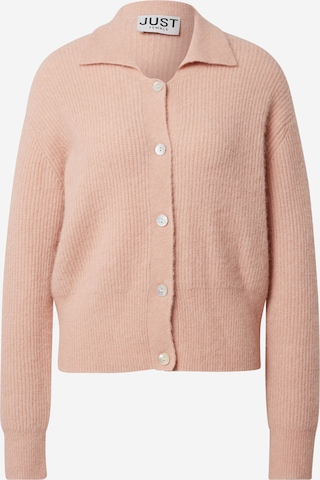 JUST FEMALE Knit Cardigan 'Rebelo' in Pink: front