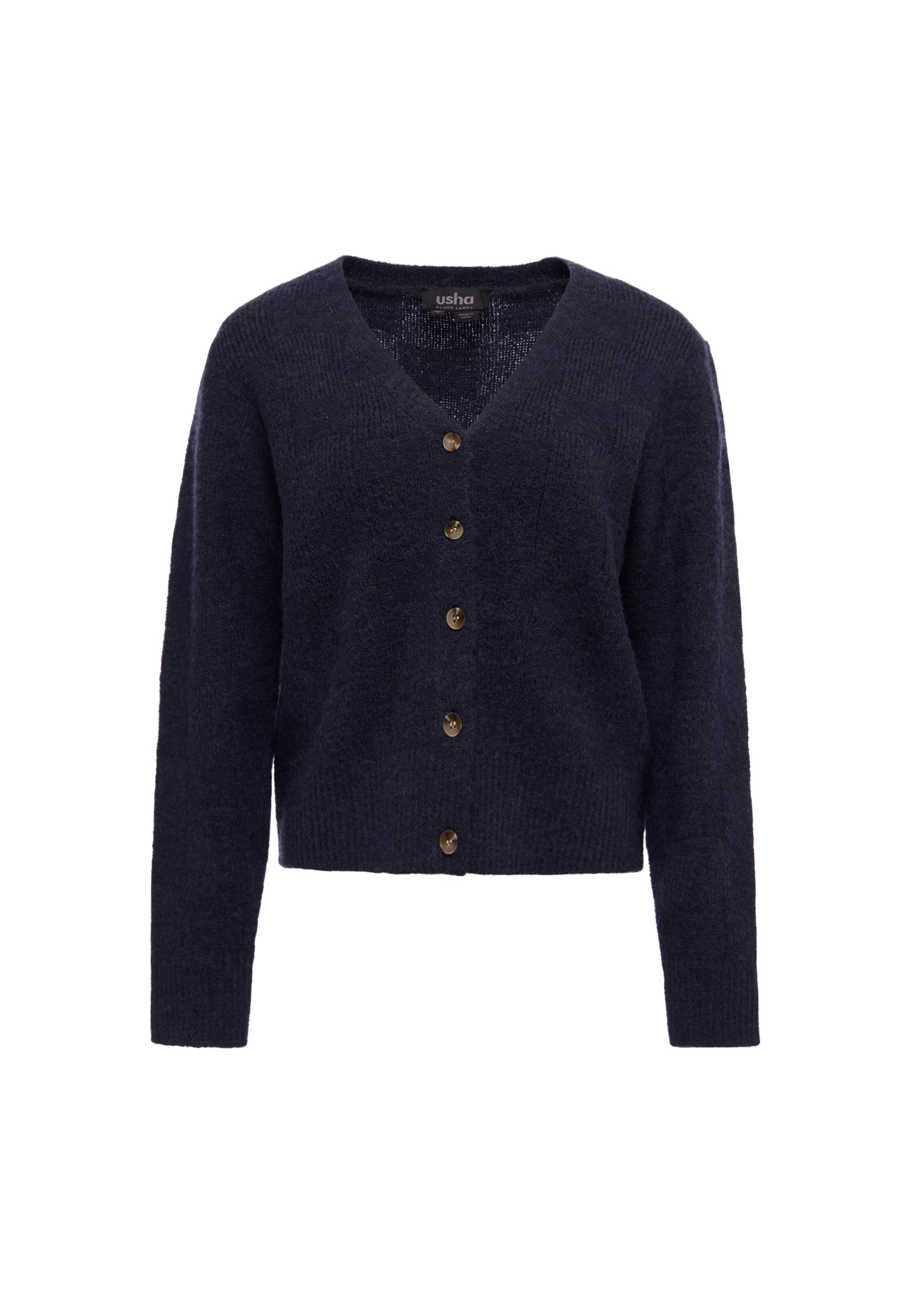 usha BLACK LABEL Gebreid vest in Blauw: voorkant
