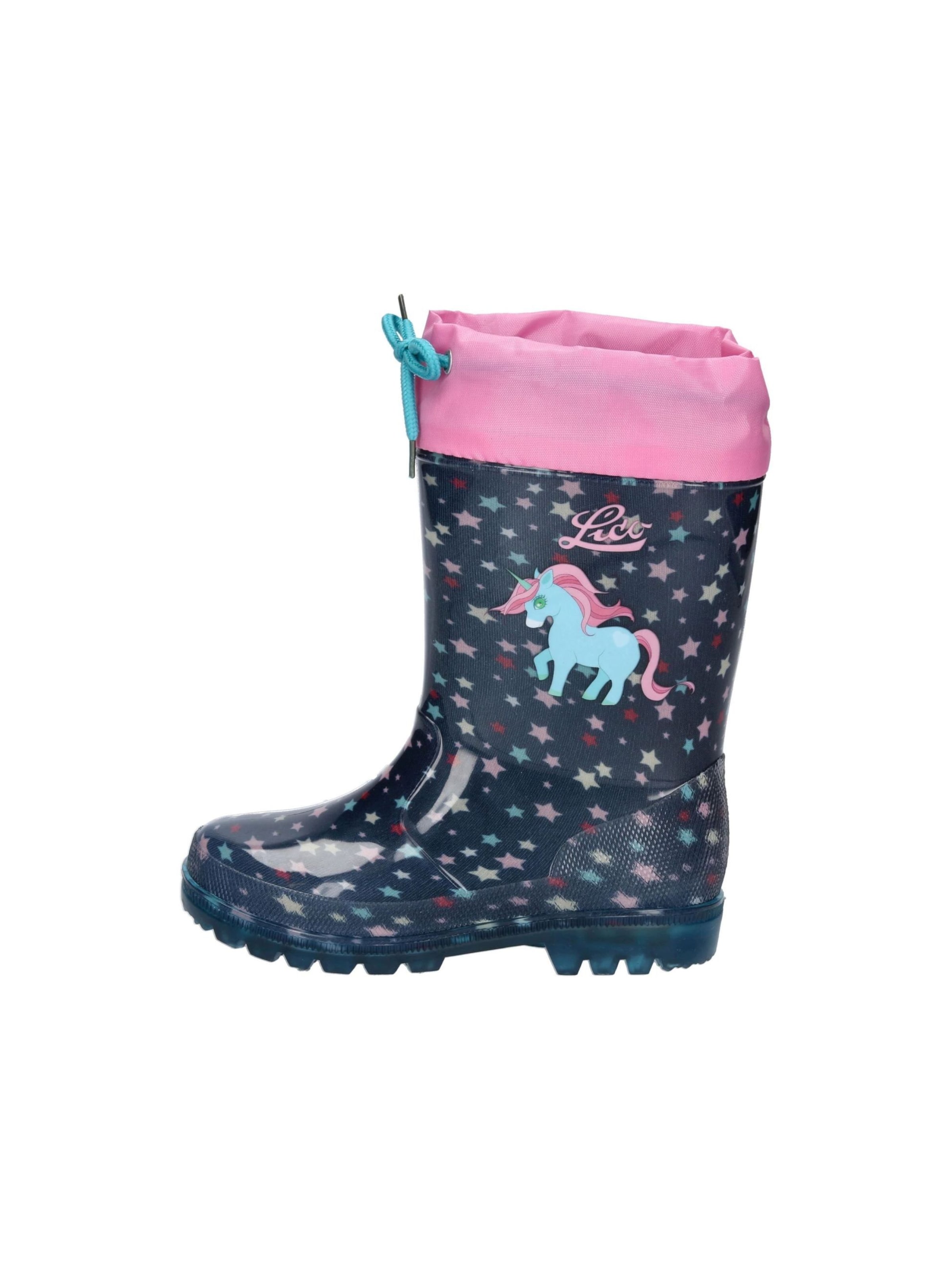 LICO Rubber Boots 'Powerlight W Blinky' in Blue: front