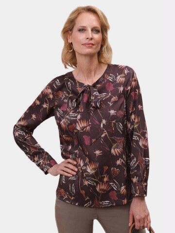 Goldner Druckbluse in Rot: Vorderseite