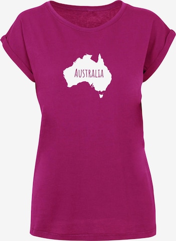 Merchcode Shirt 'Australia X' in Roze: voorkant